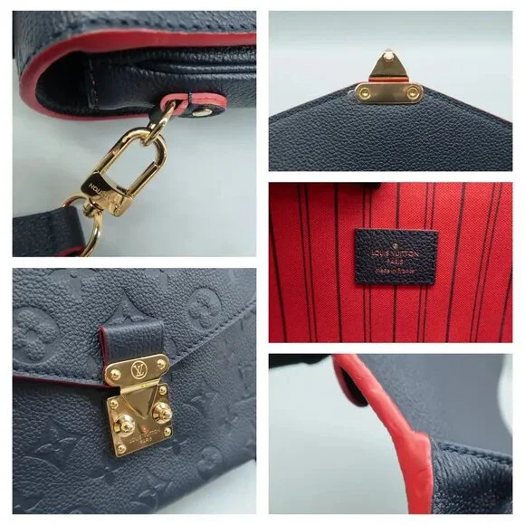 100% Authentic Louis Vuitton Metis Navy Monogram Leather Satchel - Picture 11 of 12